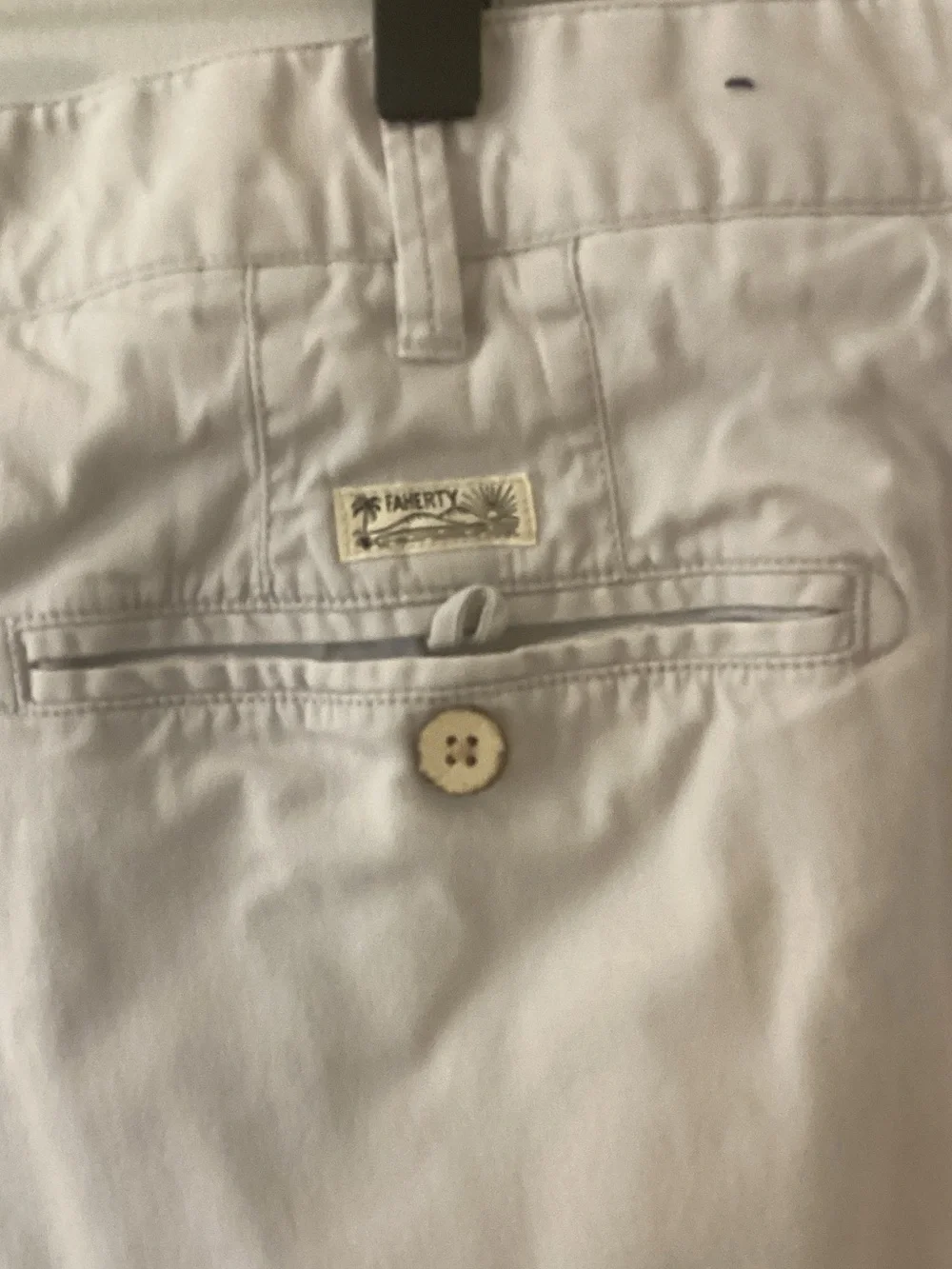 Faherty Light Beige Flat-Front Men's Shorts 36